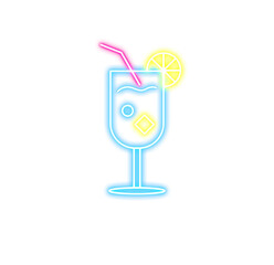 Neon Cocktail Drink Icon