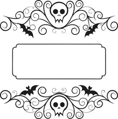 Halloween Classical baroque ornament. decorative element filigree. Vector