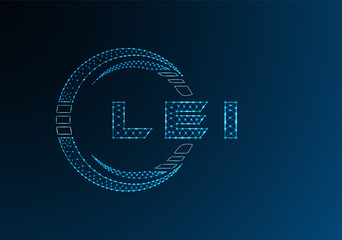 LEI low poly letter logo vector design. LEI lower poly logo design. Low poly logo.