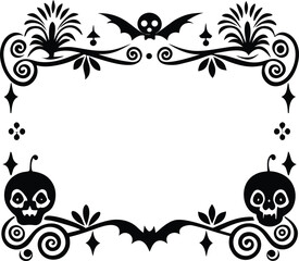 Halloween Classical baroque ornament. decorative element filigree. Vector