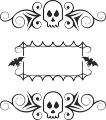 Halloween Classical baroque ornament. decorative element filigree. Vector