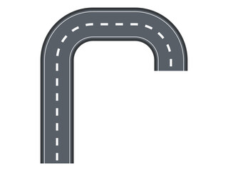 Bending roads vector set