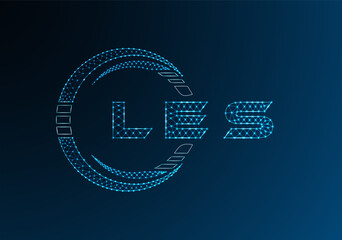LES low poly letter logo vector design. LES lower poly logo design. Low poly logo.