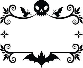 Halloween Classical baroque ornament. decorative element filigree. Vector