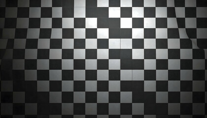 Fototapeta premium Checkered Flag with Draped, and Dark Background.