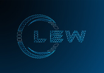 LEW low poly letter logo vector design. LEW lower poly logo design. Low poly logo.
