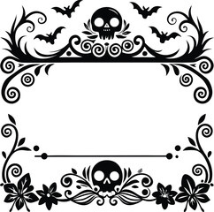 Halloween Classical baroque ornament. decorative element filigree. Vector