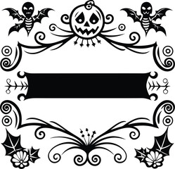 Halloween Classical baroque ornament. decorative element filigree. Vector