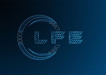 LFE low poly letter logo vector design. LFE lower poly logo design. Low poly logo.