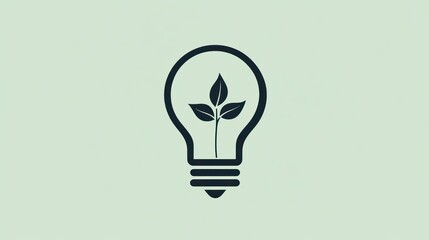 Simple lightbulb with leaves