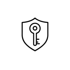 パスワードの線画アイコン、セキュリティ、イラスト、素材、資料作り、背景なし