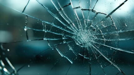 Shattered glass, close-up