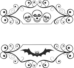 Halloween Classical baroque ornament. decorative element filigree. Vector