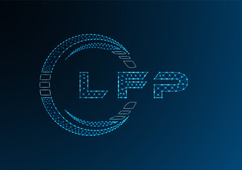 LFP low poly letter logo vector design. LFP lower poly logo design. Low poly logo.