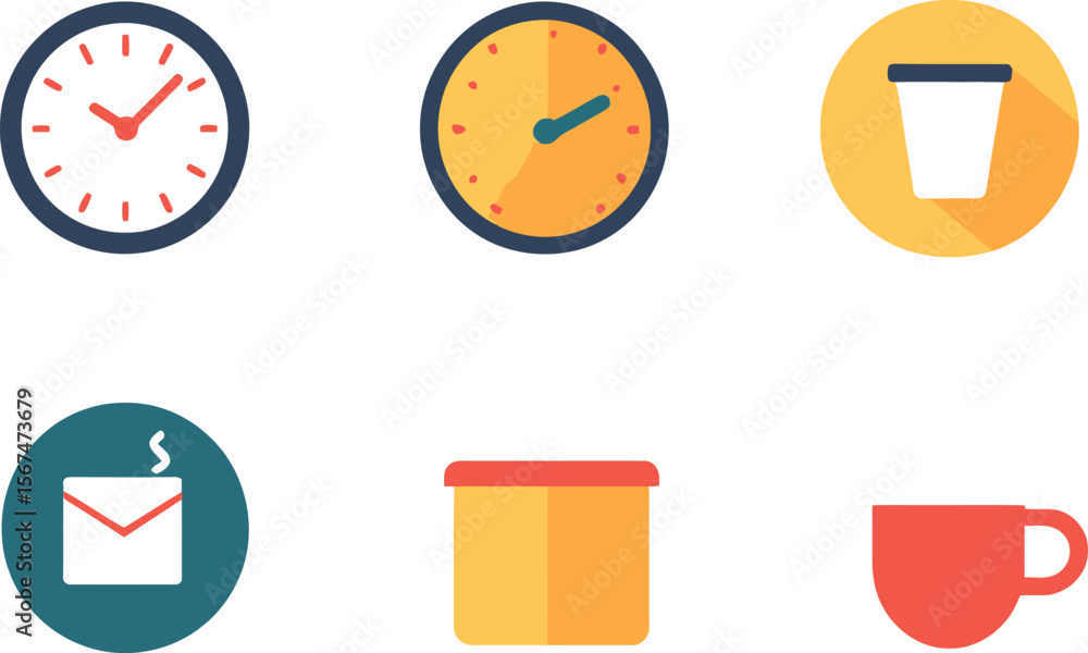 Poster set of icons for web