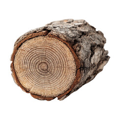 Fototapeta premium Cross-section of a wood log with visible growth rings isolated on transparent background
