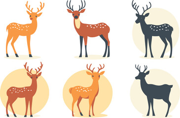 Obraz premium deer vector set