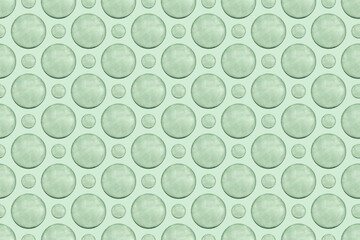 Seamless pattern with watercolor green circles. Abstract watercolor background in mint color.