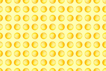 Seamless pattern with watercolor yellow circles. Abstract watercolor summer background.