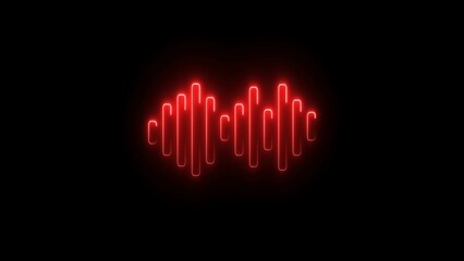 Neon Sound Waves Icon illustration. The audio waves icon animated with vibrant, rhythmic pulses.