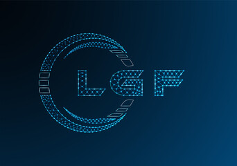 LGF low poly letter logo vector design. LGF lower poly logo design. Low poly logo.