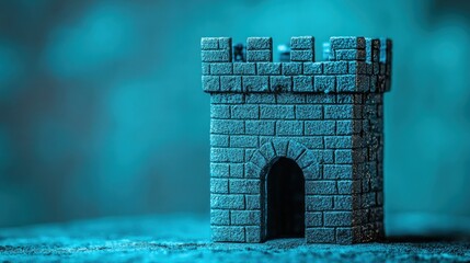 Miniature fortress in soft blue light
