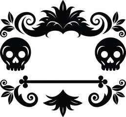 Halloween Classical baroque ornament. decorative element filigree. Vector