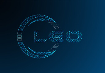 LGO low poly letter logo vector design. LGO lower poly logo design. Low poly logo.