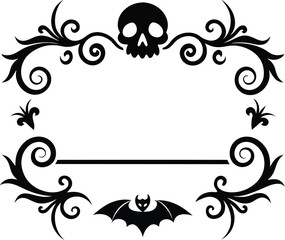 Halloween Classical baroque ornament. decorative element filigree. Vector