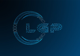 LGP low poly letter logo vector design. LGP lower poly logo design. Low poly logo.