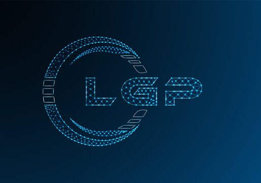 LGP low poly letter logo vector design. LGP lower poly logo design. Low poly logo.