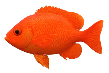 Fototapeta premium Vibrant garibaldi fish displaying bright orange scales while swimming freely in clear marine environment