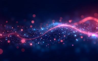 Blue and Pink Digital Light Waves