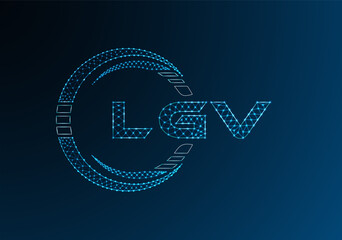 LGV low poly letter logo vector design. LGV lower poly logo design. Low poly logo.