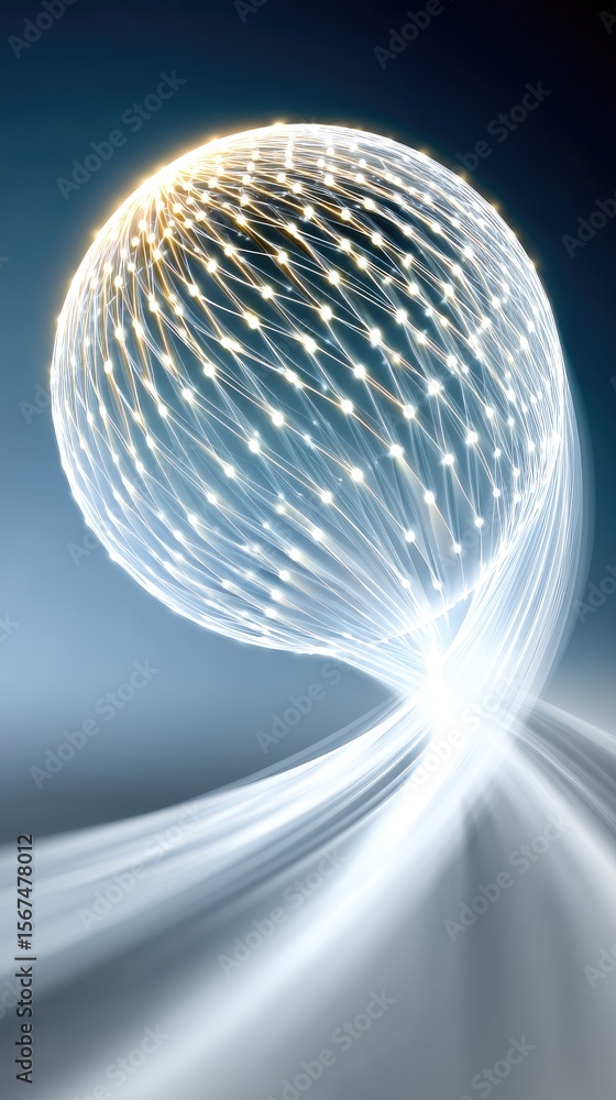 Poster glowing point global communication grid abstract sphere