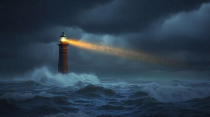 Lighthouse in a storm
