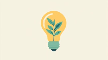 Lightbulb with a small plant inside