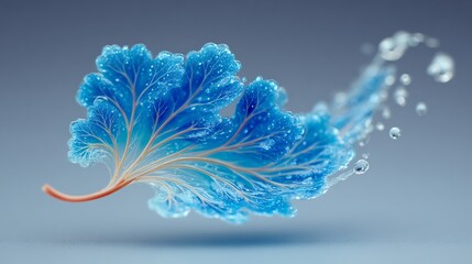 Aqua Leaf: A Digital Art Piece