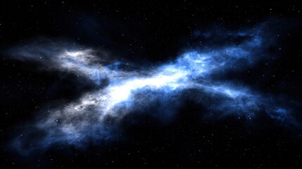 Fototapeta premium A deep blue nebula with a bright white core.