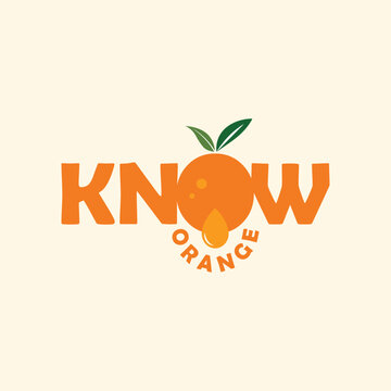 Modern orange fruit logo for learn about quality of organic healthy orange fruit