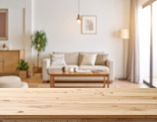 table top for product display on blurred interior background