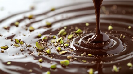 Dubai Chocolate Kunafa Pistachio on white background,Dubai Chocolate bar with green kadayif and pistachio spread,popular and viral chocolate 2024,space for text.