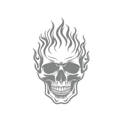 Flaming Skull Design Illustration