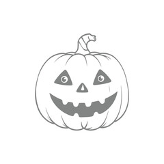 Illustration of a Spooky Carved Jack O'Lantern Pumpkin for Halloween