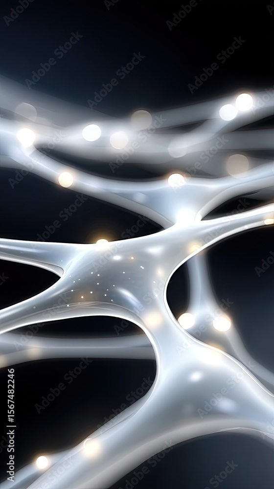 Poster illuminated neural network mesh abstract background