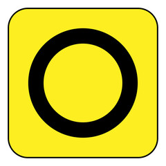 Road emergency diversion circle sign isolated on a white background. Vector illustration of traffic direction