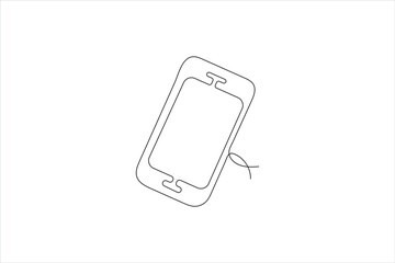 
One continuous line art of smart vector illustration Smartphone one line  drawing art