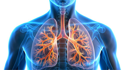 Human Respiratory System: Anatomy Illustration, Lungs, Bronchi, Trachea