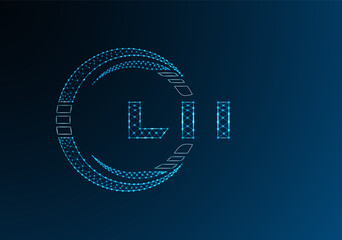 LII low poly letter logo vector design. LII lower poly logo design. Low poly logo.