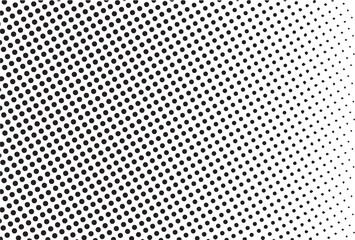 Black dots on white background diagonal pattern halftone graphic design